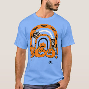 Boo With Spiders And Witch Hat Halloween 118 T-Shirt