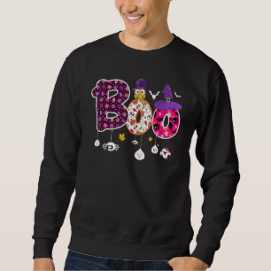 Boo With Spiders And Witch Hat Halloween 1 Sweatshirt