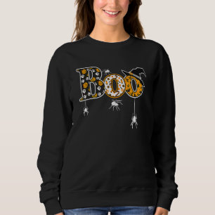 Boo With Spiders And Witch Hat Halloween 1 Sweatshirt