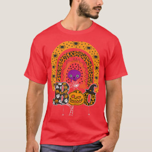 Boo With Spiders And Witch Hat Halloween Rainbow 1 T-Shirt