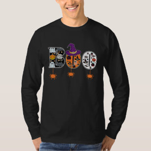 Boo With Spiders And Witch Hat Halloween T-Shirt