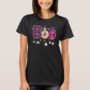 Boo With Spiders And Witch Hat Halloween T-Shirt