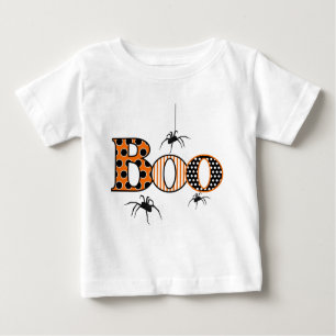BOO with Spiders Halloween Baby T-Shirt