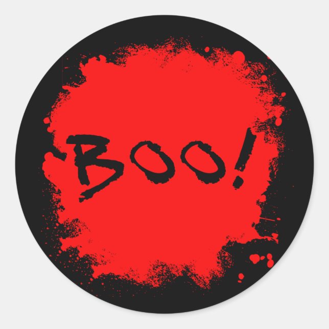 BOO! with Splattered Blood Stickers (Front)