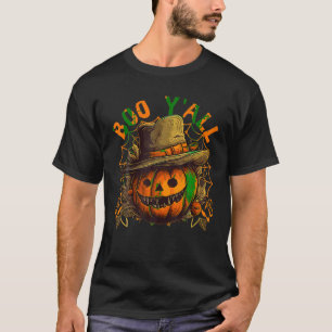 Boo Y all Jack O Lantern Face Pumpkin Halloween Co T-Shirt