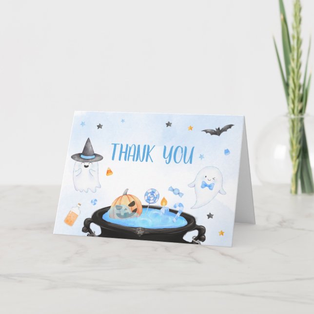 Boo-y Halloween Baby Shower Thank You Card (Front)