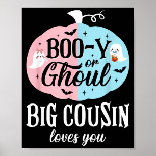 Boo-Y Or Ghoul Big Cousin Loves Boo Halloween Baby Poster