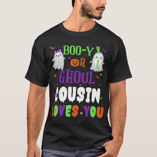 Boo-Y Or Ghoul Cousin Loves You Baby Boo Halloween T-Shirt (Front)
