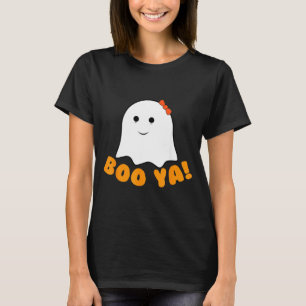 Boo Ya Booya Funny Cute Bow Halloween Ghost Pun T-Shirt