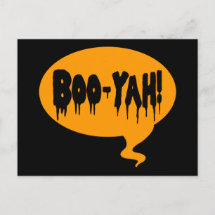 Boo-Yah! Funny Halloween Style Talk Bubble Postcard