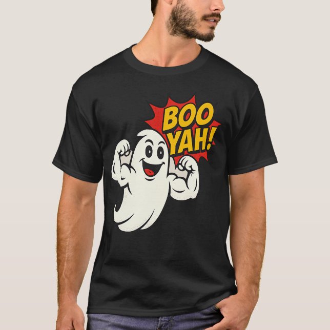 Boo Yah Ghost Flex - Halloween T-Shirt (Front)