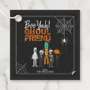 Boo Yah Ghoul Friend Halloween Monsters ID684 Favour Tags