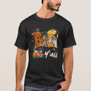 Boo Y'all Cute Shih Tzu Dog Loves Moon Hat Witch H T-Shirt