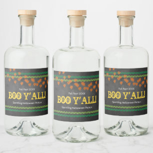 BOO Y'ALL Fall Fest Halloween Potion Fun Liquor Bottle Label