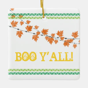 BOO Y'ALL! Family Fall Fest South Halloween Fun Ceramic Ornament