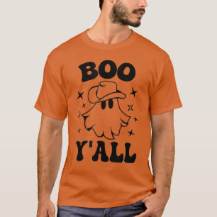 Boo Y'all Funny Saying  Cowboy Hat Ghost Graphic H T-Shirt