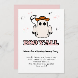 Boo Y'all Groovy Halloween Party Invitation