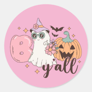 Boo Y'All Halloween Classic Round Sticker