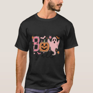Boo Y'All Halloween Cute Cowboy Ghost Pumpkin Funn T-Shirt