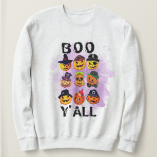 Boo Yall Halloween Hoodie Pumpkin Carving Design