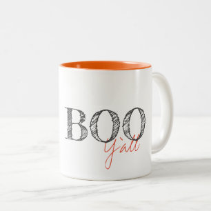 BOO Y'ALL Modern Halloween Southern Fun Two-Tone Coffee Mug