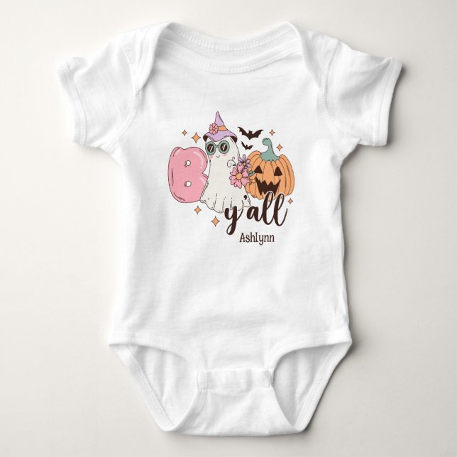 Boo Y'all Personalised Halloween Baby Bodysuit (Front)