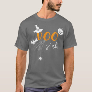 Boo Y'all Pumpkin Ghosts Scary Witch Funny Hallowe T-Shirt