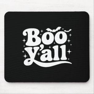 Boo Y'all Southern Retro Halloween Quote Saying Ba Mouse Pad