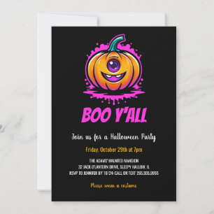 Boo Y'All, spooky adorable Halloween design Invitation