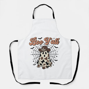 Boo Yall Western Ghost Halloween Design Apron
