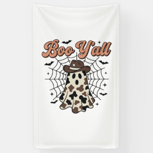 Boo Yall Western Ghost Halloween Design Banner