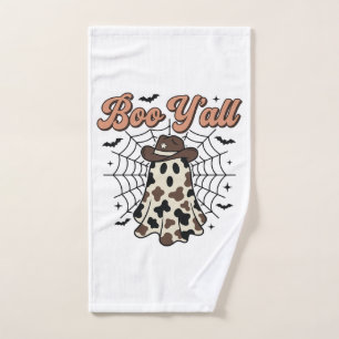 Boo Yall Western Ghost Halloween Design Hand Towel