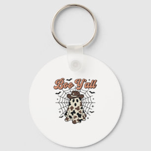 Boo Yall Western Ghost Halloween Design Key Ring