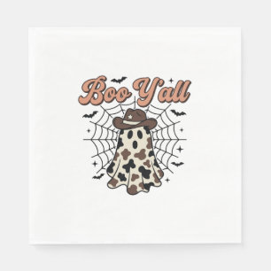 Boo Yall Western Ghost Halloween Design Napkin