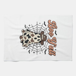 Boo Yall Western Ghost Halloween Design Tea Towel