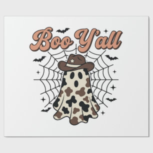 Boo Yall Western Ghost Halloween Design Wrapping Paper