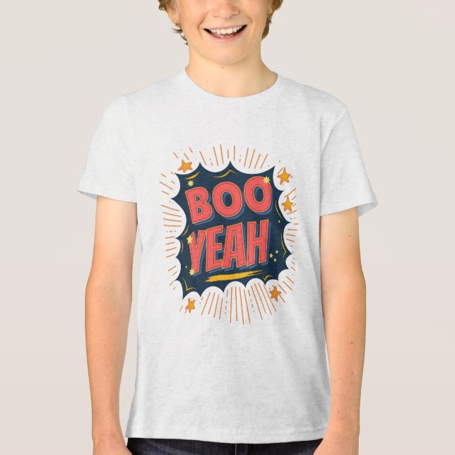Boo Yeah Cartoon Stars Trail Tri-Blend Shirt (Front)
