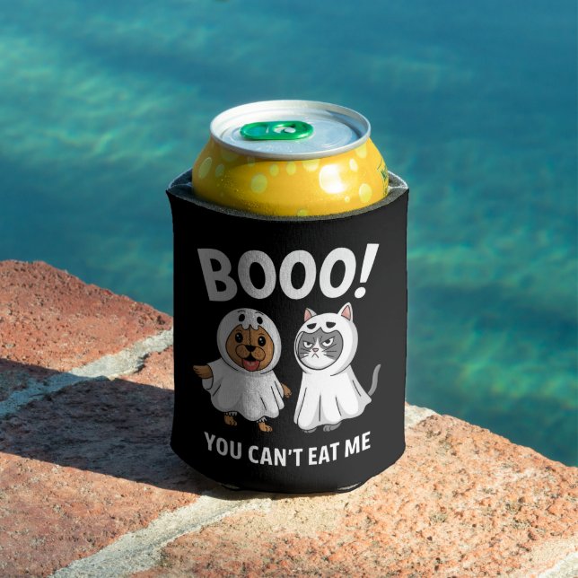 Boo You Can't Eat Me Dogs And Cats Funny Halloween Can Cooler (In Situ Pool)