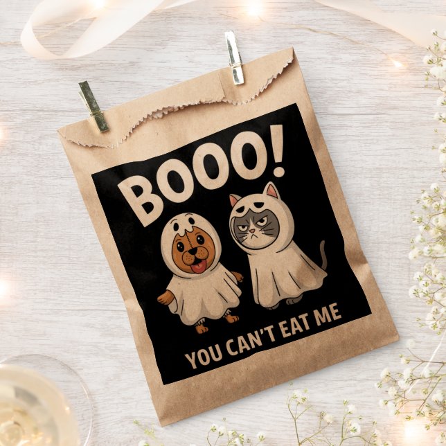 Boo You Can't Eat Me Dogs And Cats Funny Halloween Favour Bags (Clipped)