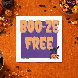 Boo‑ze Free | Halloween Sober Party Napkin