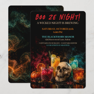 Boo Ze Night Gothic Halloween Cocktail Party Invitation