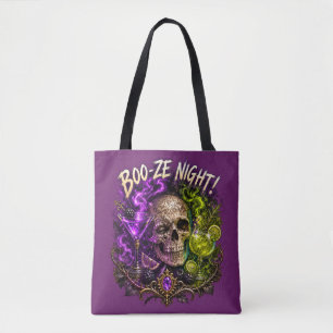 Boo Ze Night Gothic Skull Cocktail Tote Bag