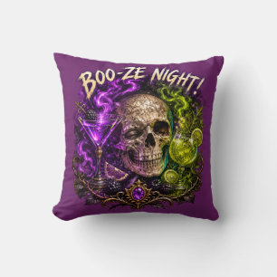 Boo Ze Night Gothic Skull Cocktail Tote Bag Cushion