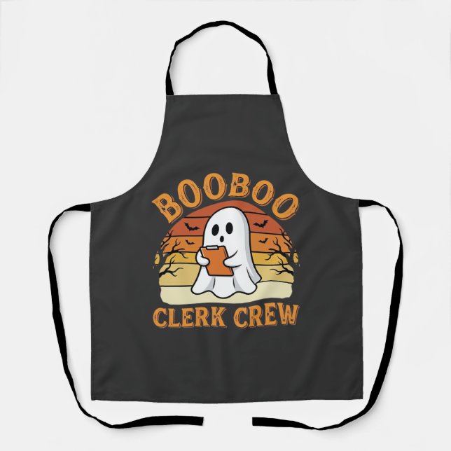 Booboo Clerk Crew Halloween Ghost Design_1 Apron (Front)