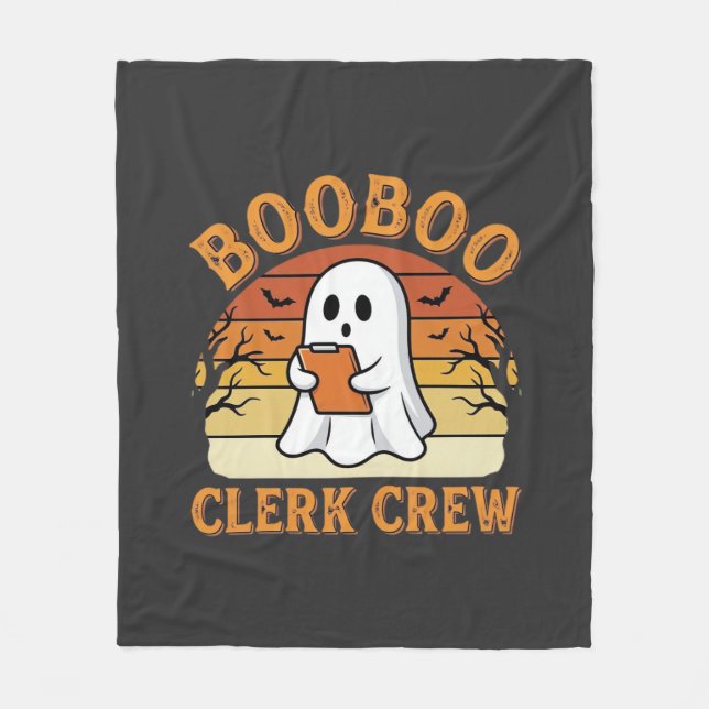 Booboo Clerk Crew Halloween Ghost Design_1 Fleece Blanket (Front)