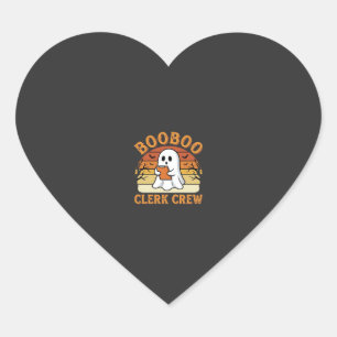 Booboo Clerk Crew Halloween Ghost Design_1 Heart Sticker