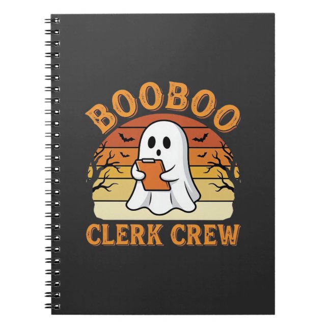 Booboo Clerk Crew Halloween Ghost Design_1 Notebook (Front)