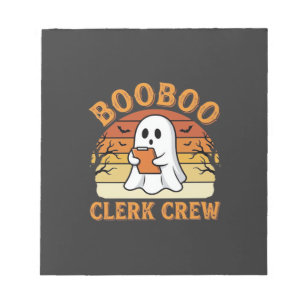 Booboo Clerk Crew Halloween Ghost Design_1 Notepad