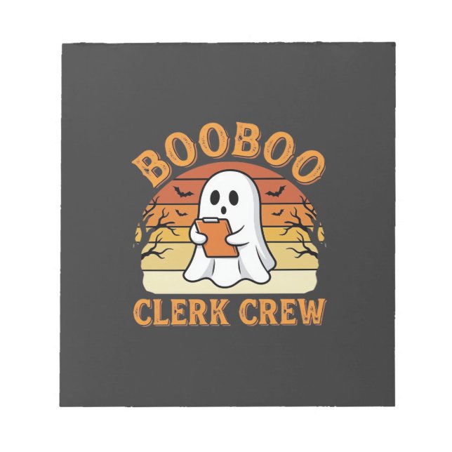 Booboo Clerk Crew Halloween Ghost Design_1 Notepad (Front)