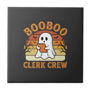 Booboo Clerk Crew Halloween Ghost Design_1 Tile